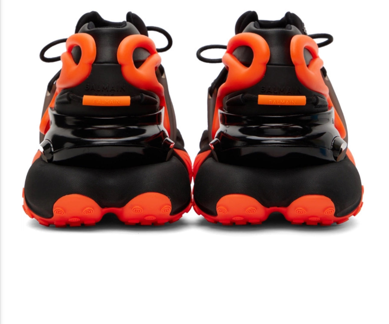 Balmain Black & Orange Unicorn Low-Top Sneakers