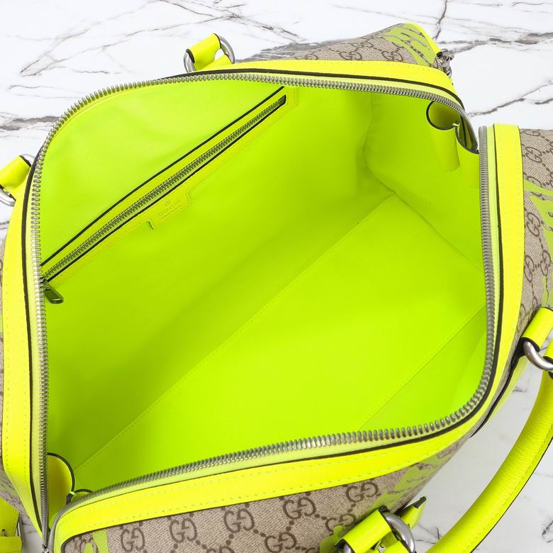 Gucci Neon Yellow Duffle Bag - Gucci GG Duffle Bag - Neon Yellow Trim