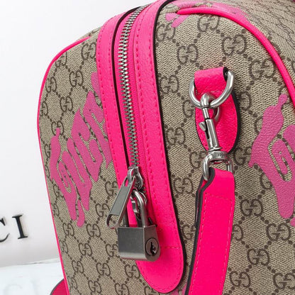 Gucci Pink Graffiti Duffel Bag - GG Canvas Travel Bag