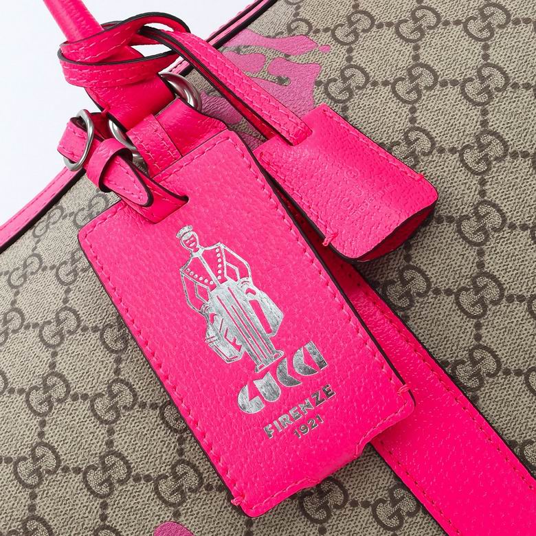 Gucci Pink Graffiti Duffel Bag - GG Canvas Travel Bag