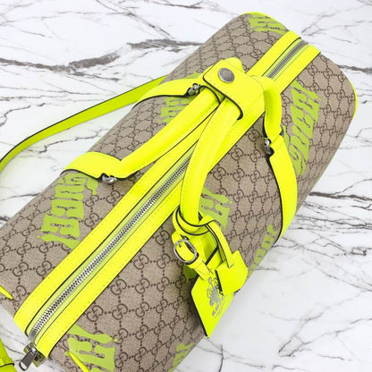 Gucci Neon Yellow Duffle Bag - Gucci GG Duffle Bag - Neon Yellow Trim