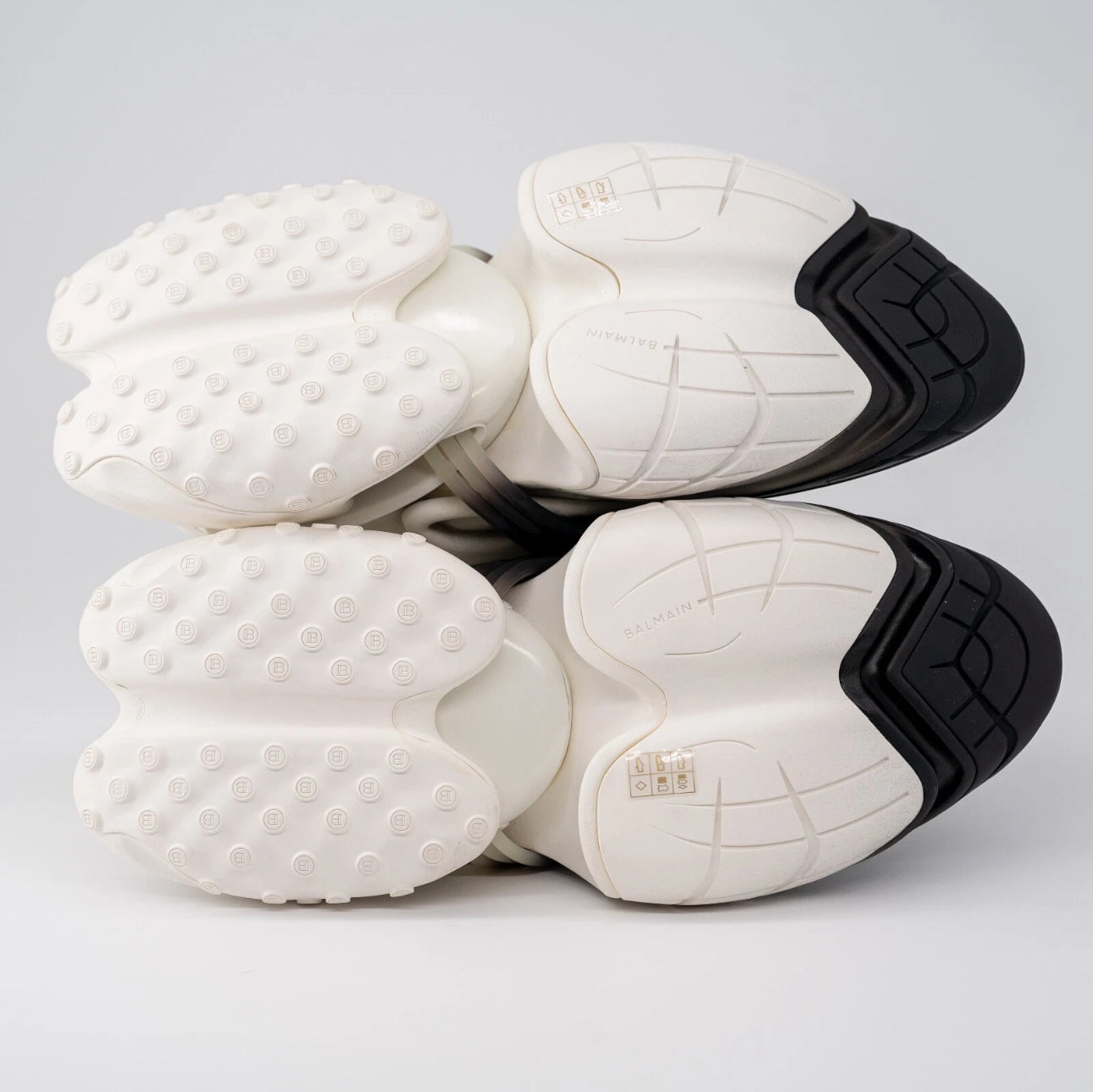 Balmain Unicorn Black White Spray Gradient Sneakers Neoprene