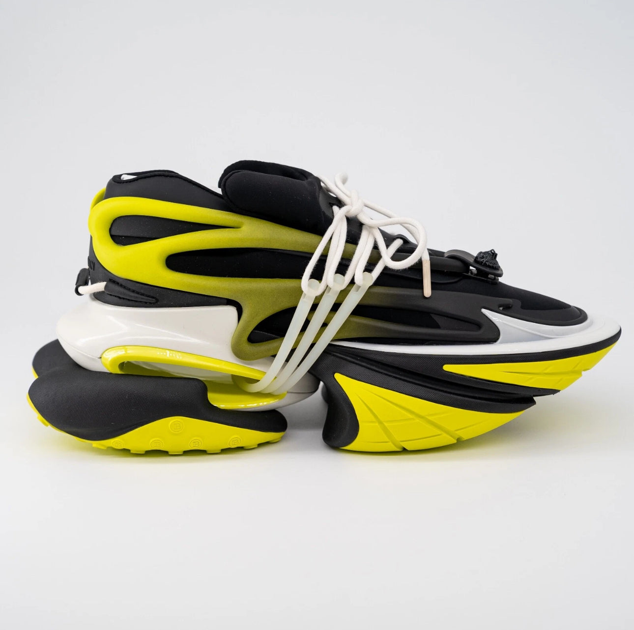 Balmain Unicorn Green Black Yellow Sneakers Neoprene