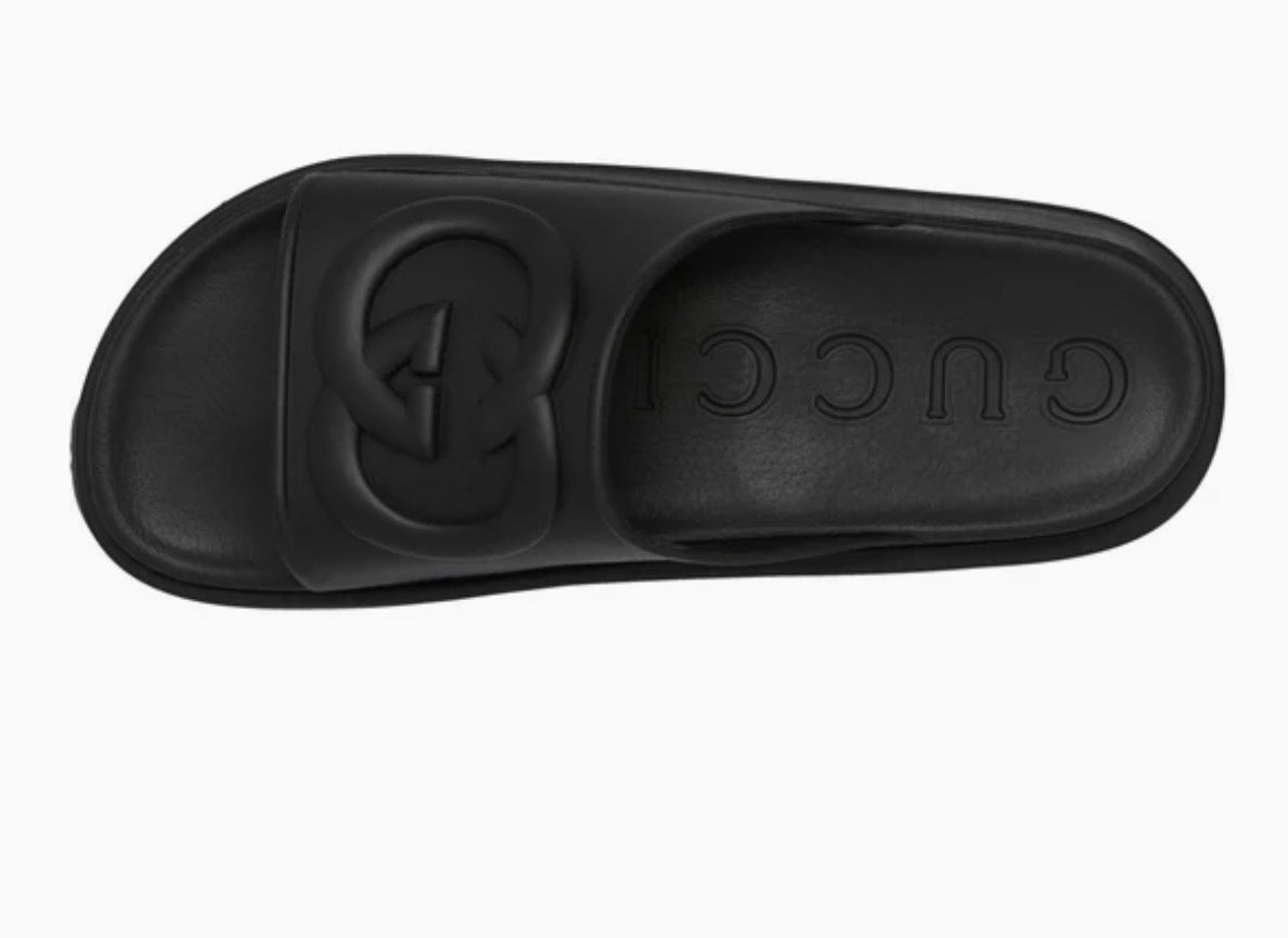 GUCCI Black Rubber Slide