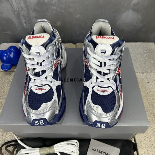 Balenciaga Runner Gradient sneakers in navy blue, red, and grey
