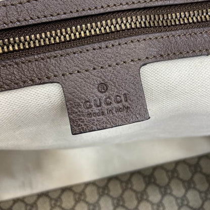 Gucci Cream Canvas Duffle Bag - Red & Green Web Stripe