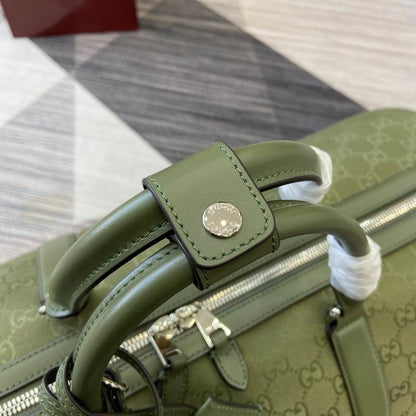 Gucci Gg Canvas Large Duffle Bag In Forest Green