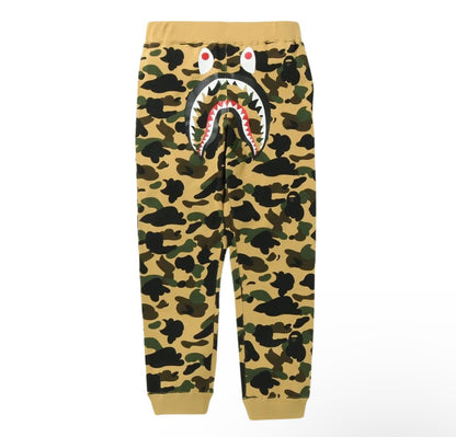 A Bathing Ape (BAPE) 1st Camo Shark Sweatpants (GREEN,YELLOW,RED,BLUE,BLACK)