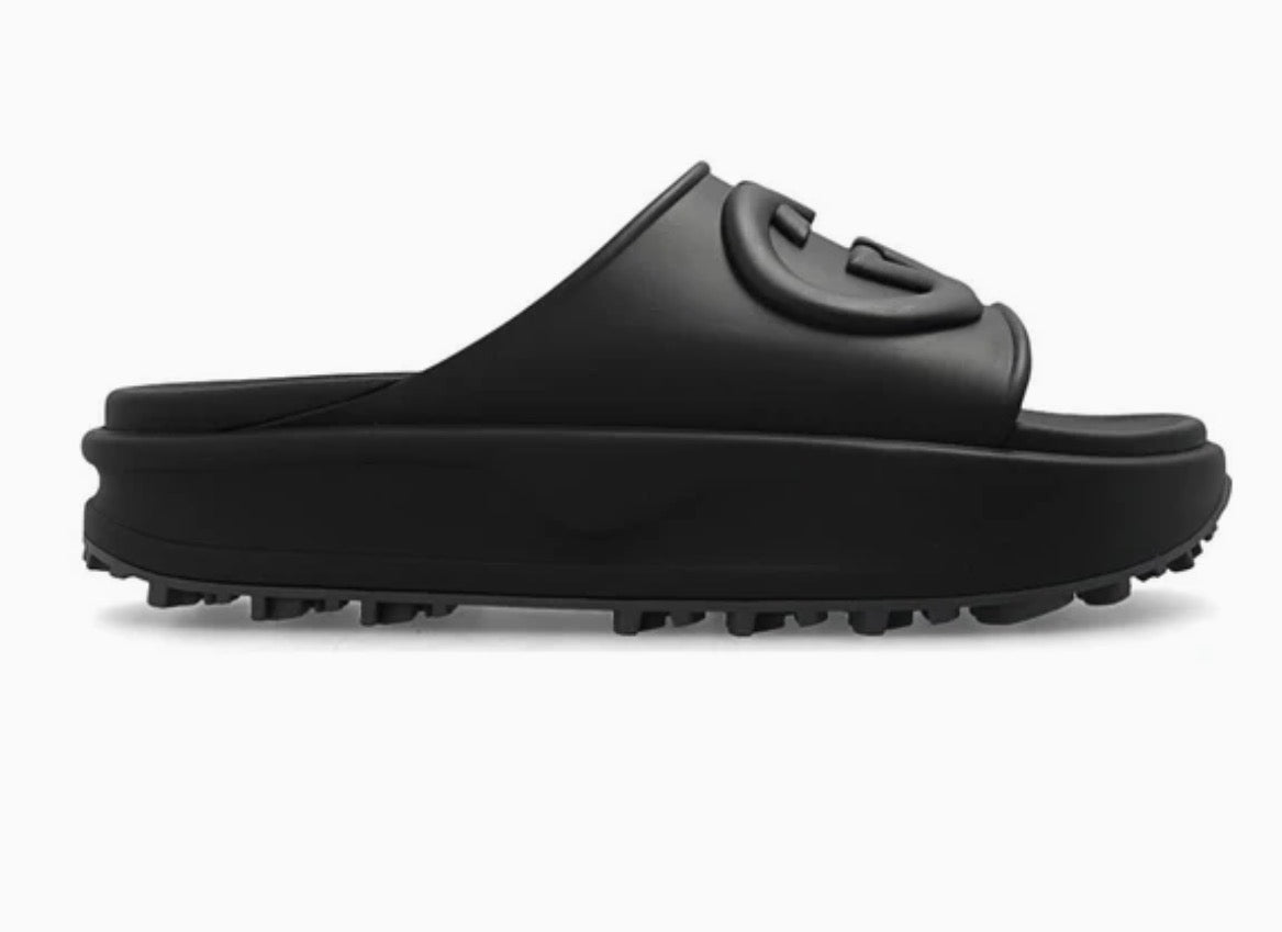 GUCCI Black Rubber Slide