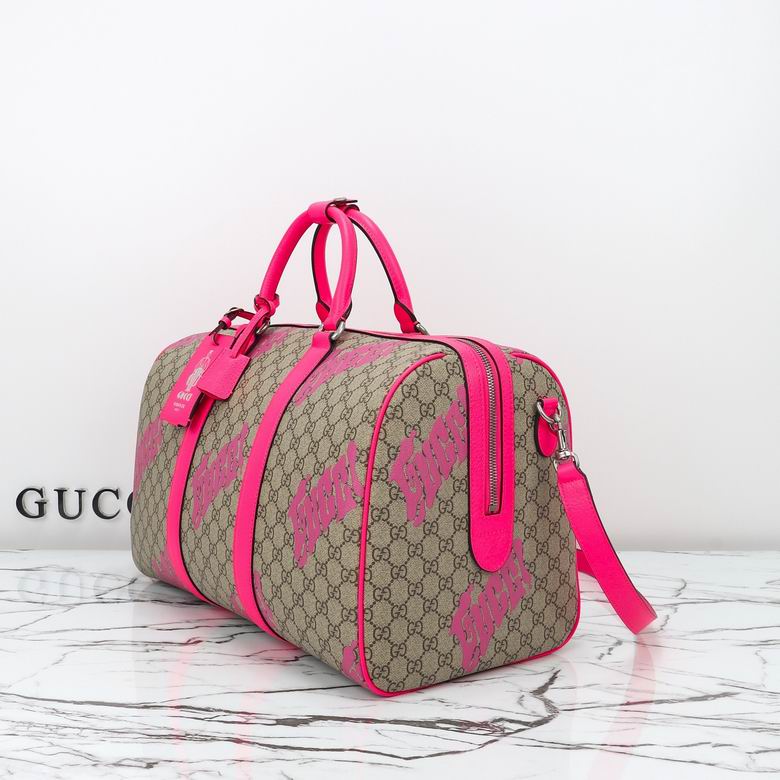 Gucci Pink Graffiti Duffel Bag - GG Canvas Travel Bag