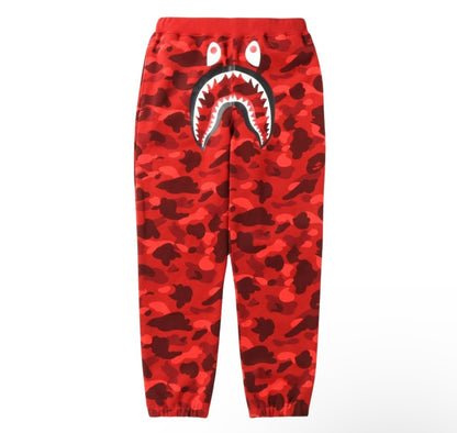 A Bathing Ape (BAPE) 1st Camo Shark Sweatpants (GREEN,YELLOW,RED,BLUE,BLACK)