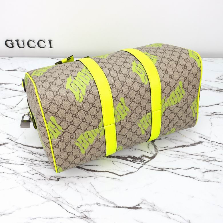 Gucci Neon Yellow Duffle Bag - Gucci GG Duffle Bag - Neon Yellow Trim