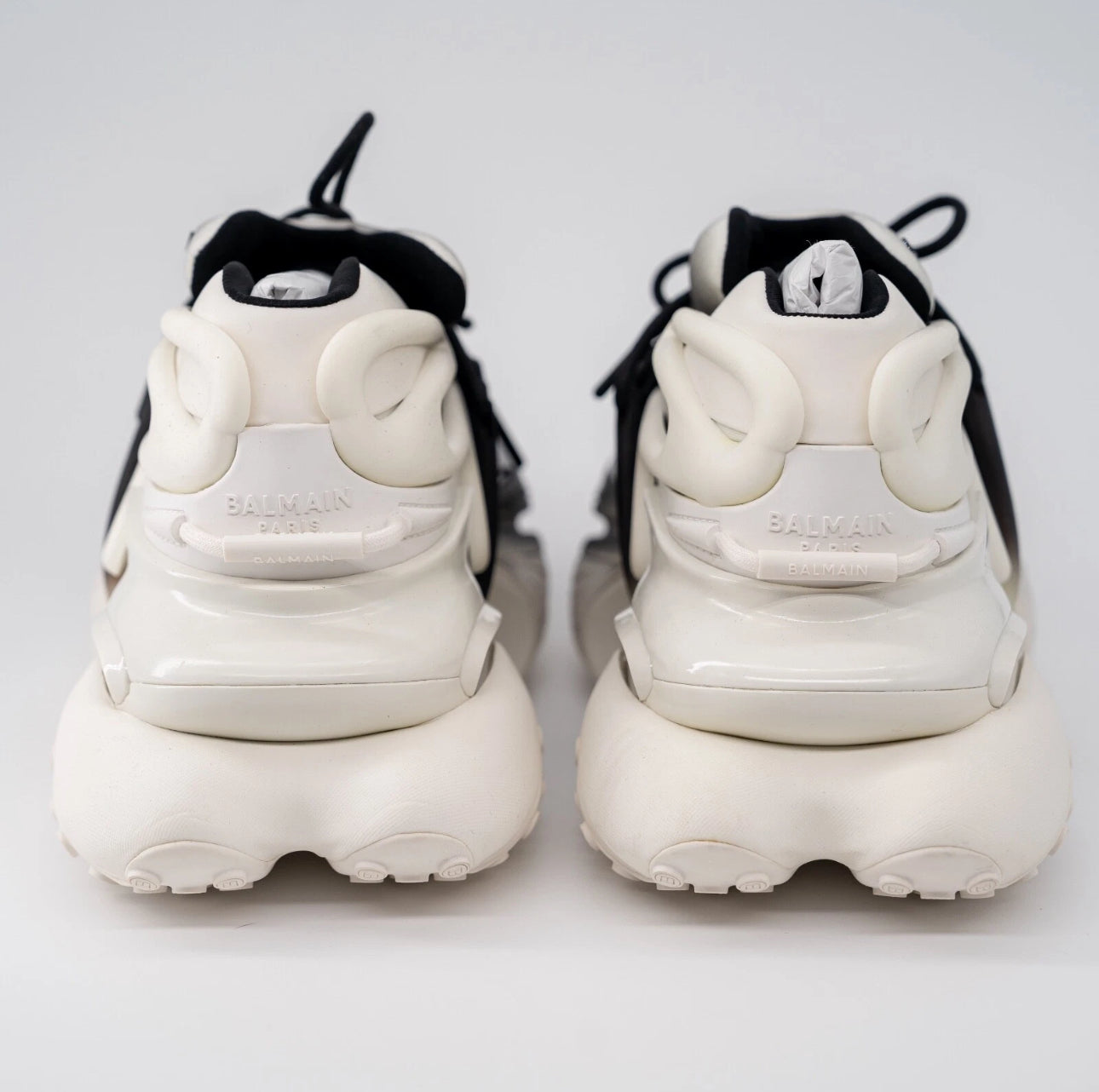 Balmain Unicorn Black White Spray Gradient Sneakers Neoprene