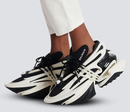 Balmain Men's Unicorn Neoprene Two-Tone Sneakers