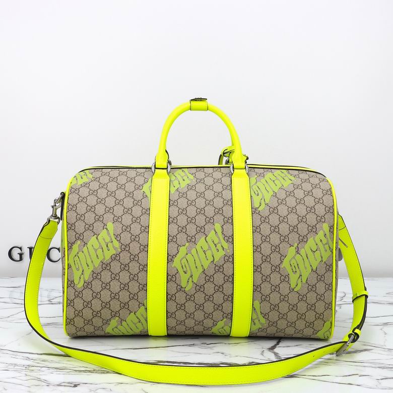 Gucci Neon Yellow Duffle Bag - Gucci GG Duffle Bag - Neon Yellow Trim