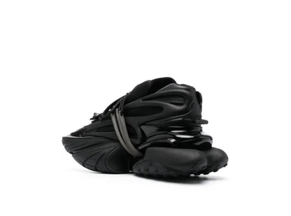Balmain Black Leather Unicorn Low-Top Sneakers