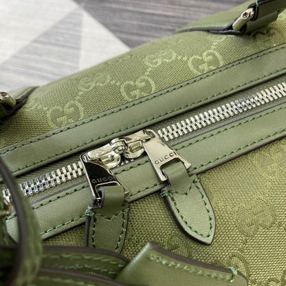 Gucci Gg Canvas Large Duffle Bag In Forest Green
