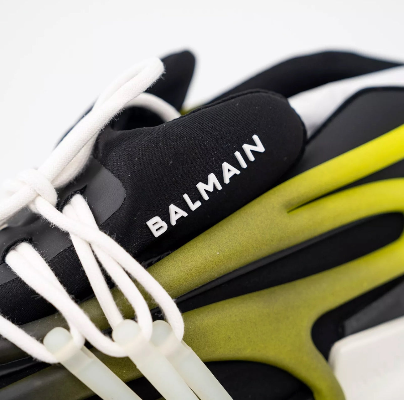 Balmain Unicorn Green Black Yellow Sneakers Neoprene