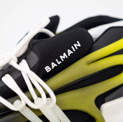 Balmain Unicorn Green Black Yellow Sneakers Neoprene