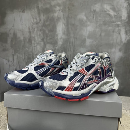 Balenciaga Runner Gradient sneakers in navy blue, red, and grey