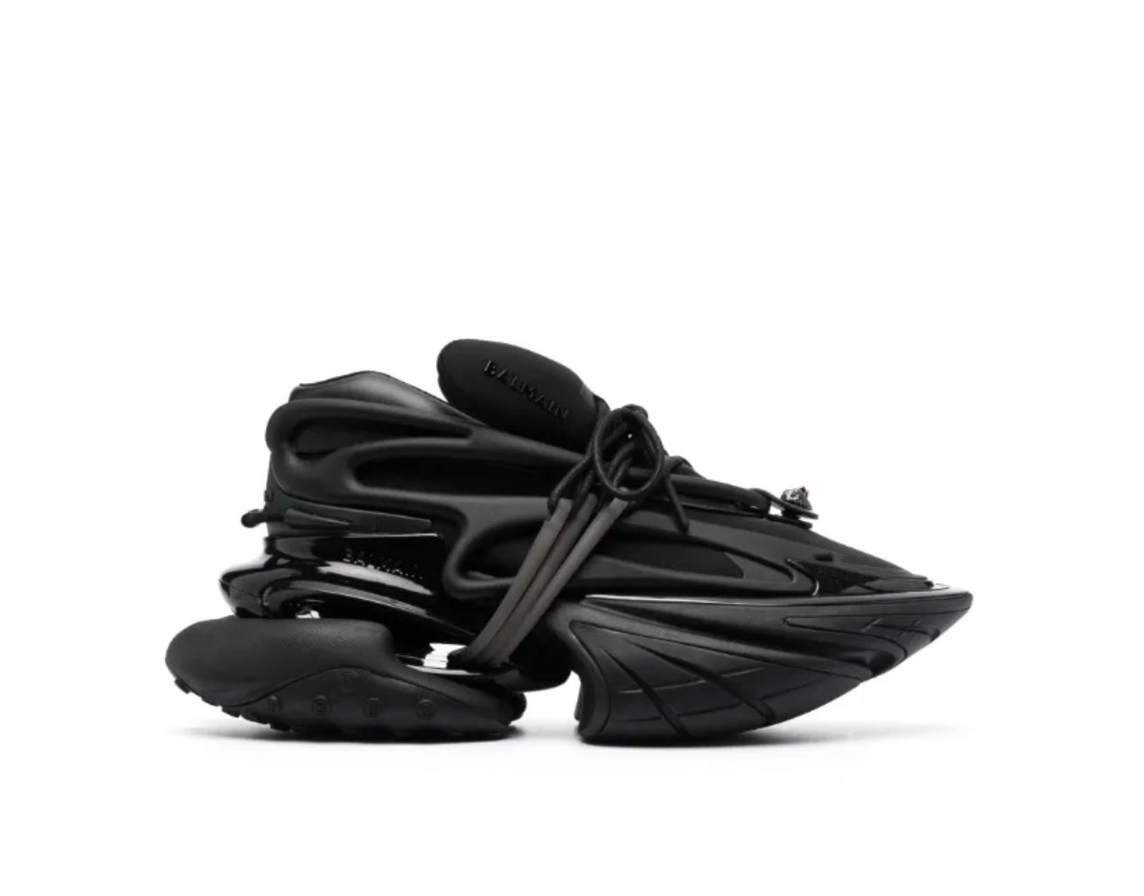 Balmain Black Leather Unicorn Low-Top Sneakers