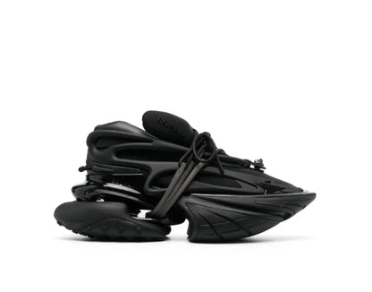 Balmain Black Leather Unicorn Low-Top Sneakers