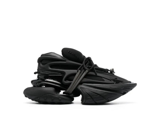 Balmain Black Leather Unicorn Low-Top Sneakers