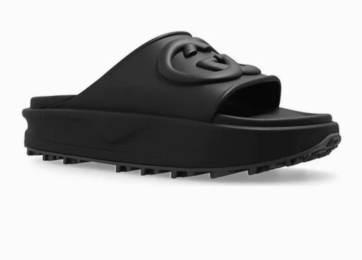 GUCCI Black Rubber Slide