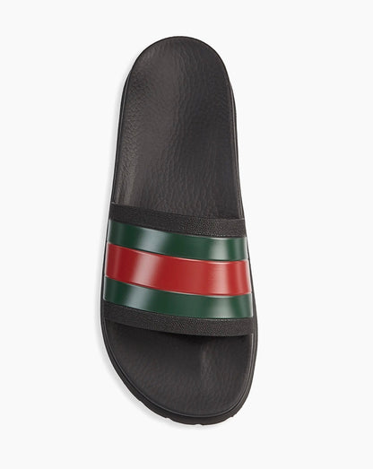 Gucci Men's Web Slide Sandals Black