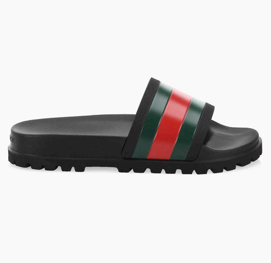 Gucci Men's Web Slide Sandals Black