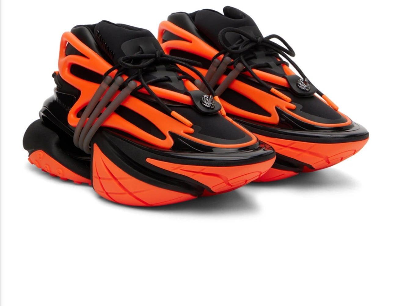 Balmain Black & Orange Unicorn Low-Top Sneakers