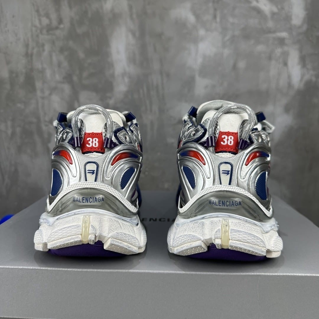 Balenciaga Runner Gradient sneakers in navy blue, red, and grey