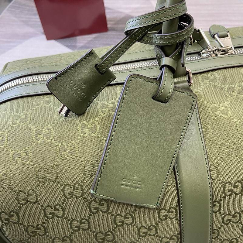 Gucci Gg Canvas Large Duffle Bag In Forest Green