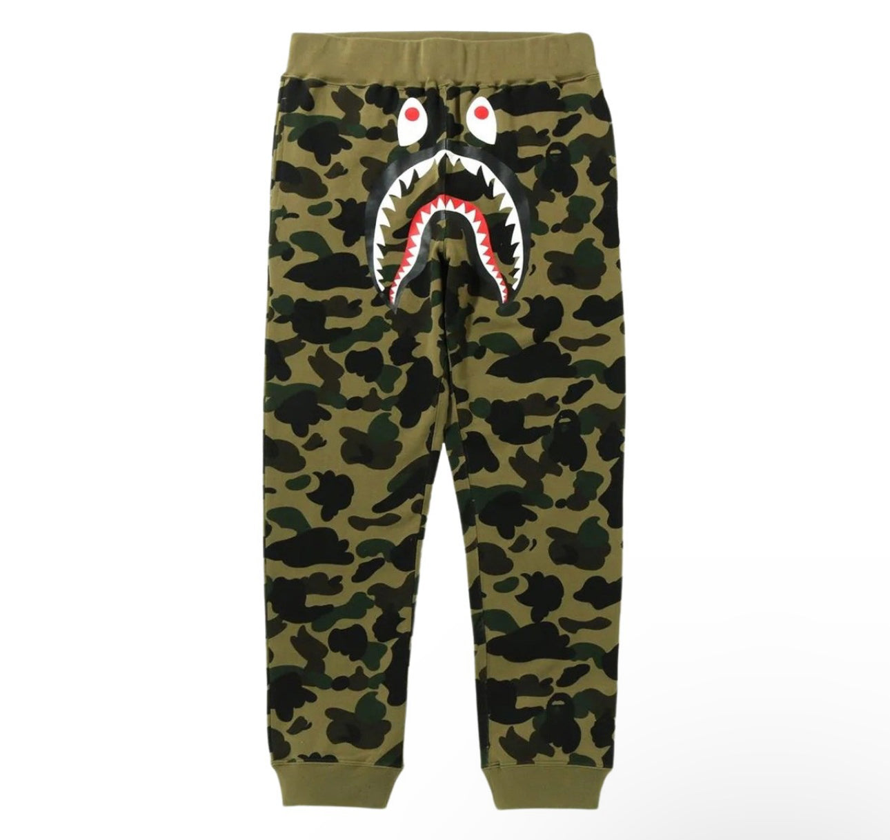 A Bathing Ape (BAPE) 1st Camo Shark Sweatpants (GREEN,YELLOW,RED,BLUE,BLACK)
