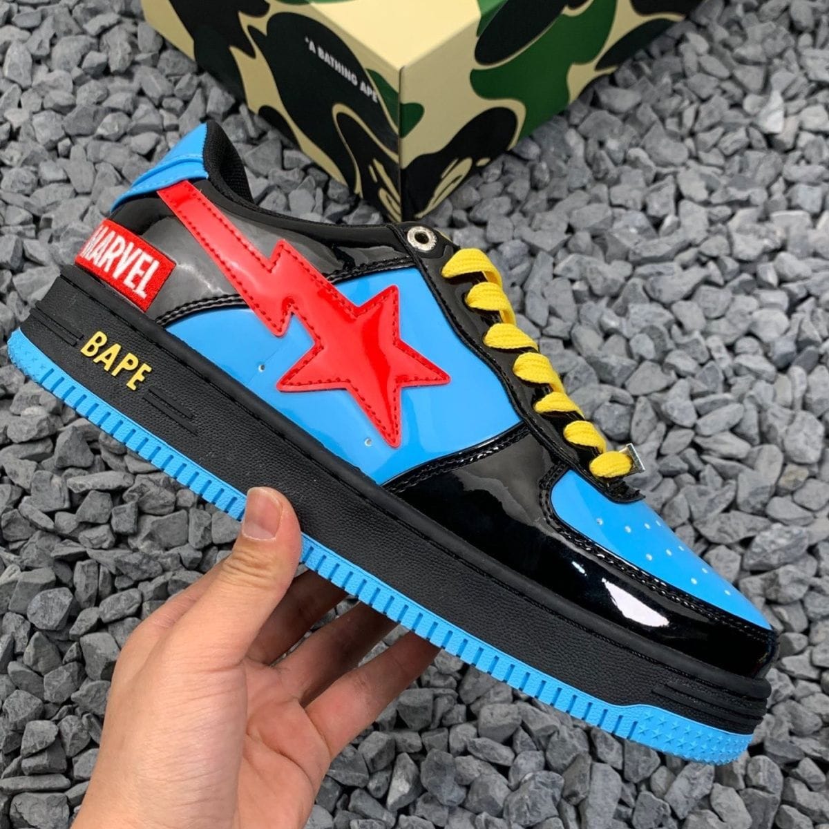 A Bathing Ape Marvel x Bapesta 'Black Widow'