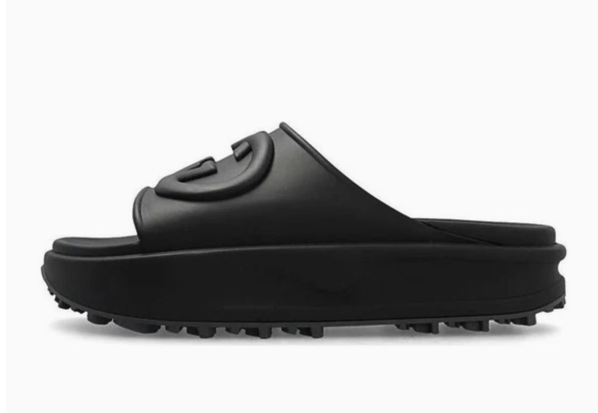 GUCCI Black Rubber Slide
