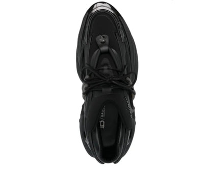 Balmain Black Leather Unicorn Low-Top Sneakers