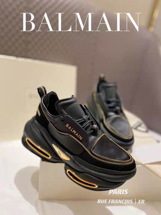 Balmain B-Bold Low-Top Black Gold sneakers