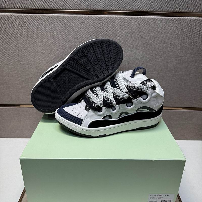 Lanvin Curb Sneakers 'White Navy Blue'