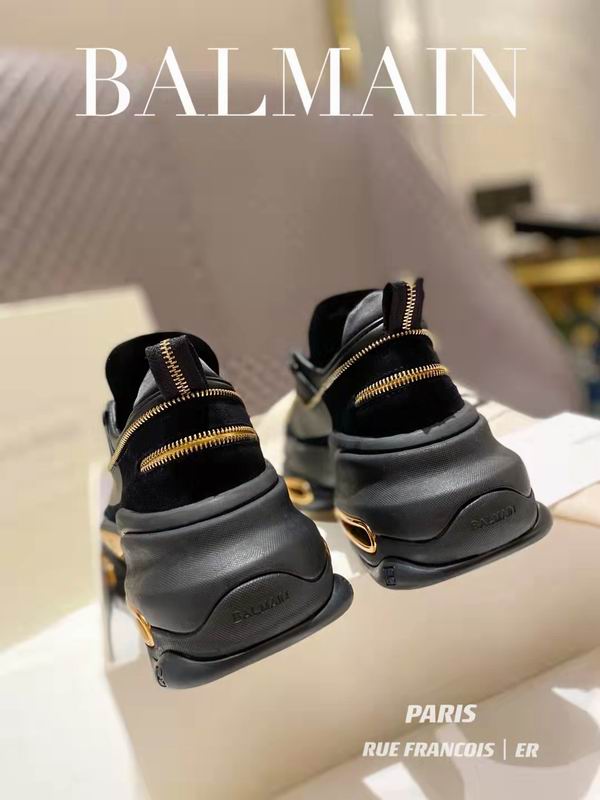 Balmain B-Bold Low-Top Black Gold sneakers