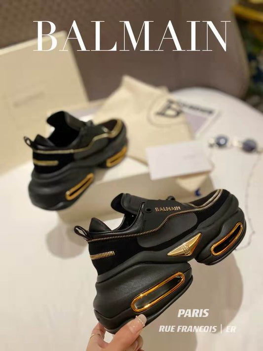Balmain B-Bold Low-Top Black Gold sneakers