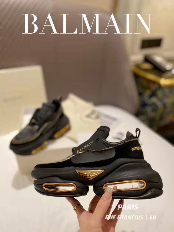 Balmain B-Bold Low-Top Black Gold sneakers