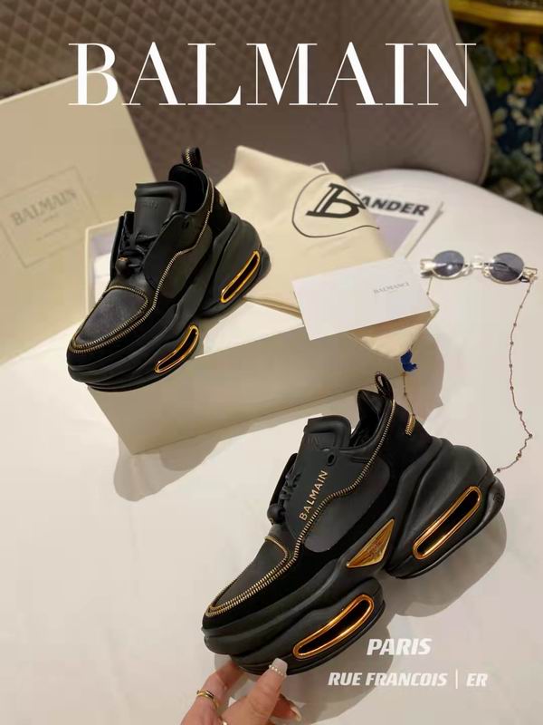 Balmain B-Bold Low-Top Black Gold sneakers