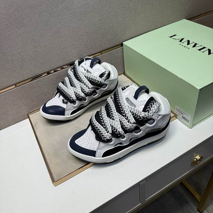 Lanvin Curb Sneakers 'White Navy Blue'