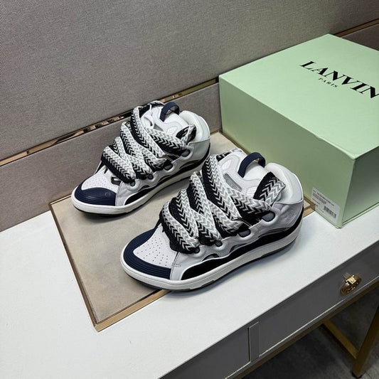 Lanvin Curb Sneakers 'White Navy Blue'