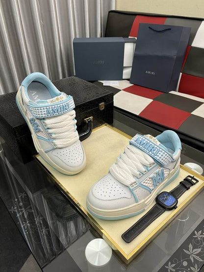 AMIRI White & Blue MA Skyline Sneakers