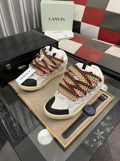Lanvin Leather Curb Sneakers